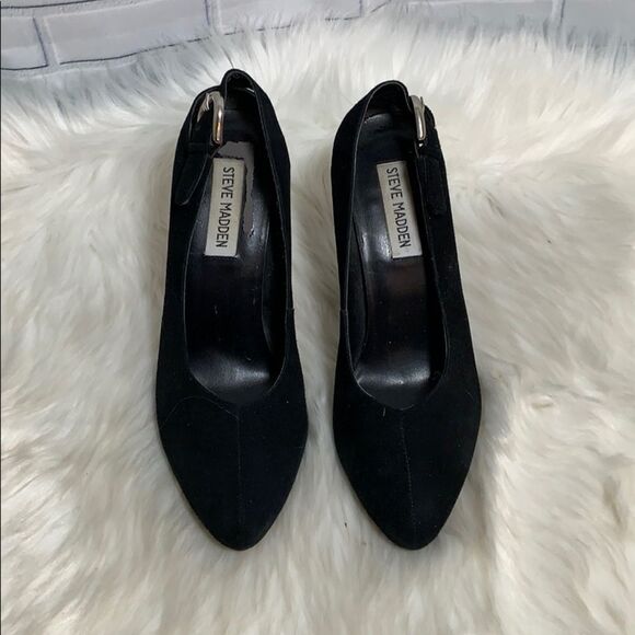 Steve Madden Honee Black Suede Slingbacks Size 7 - Picture 2 of 6